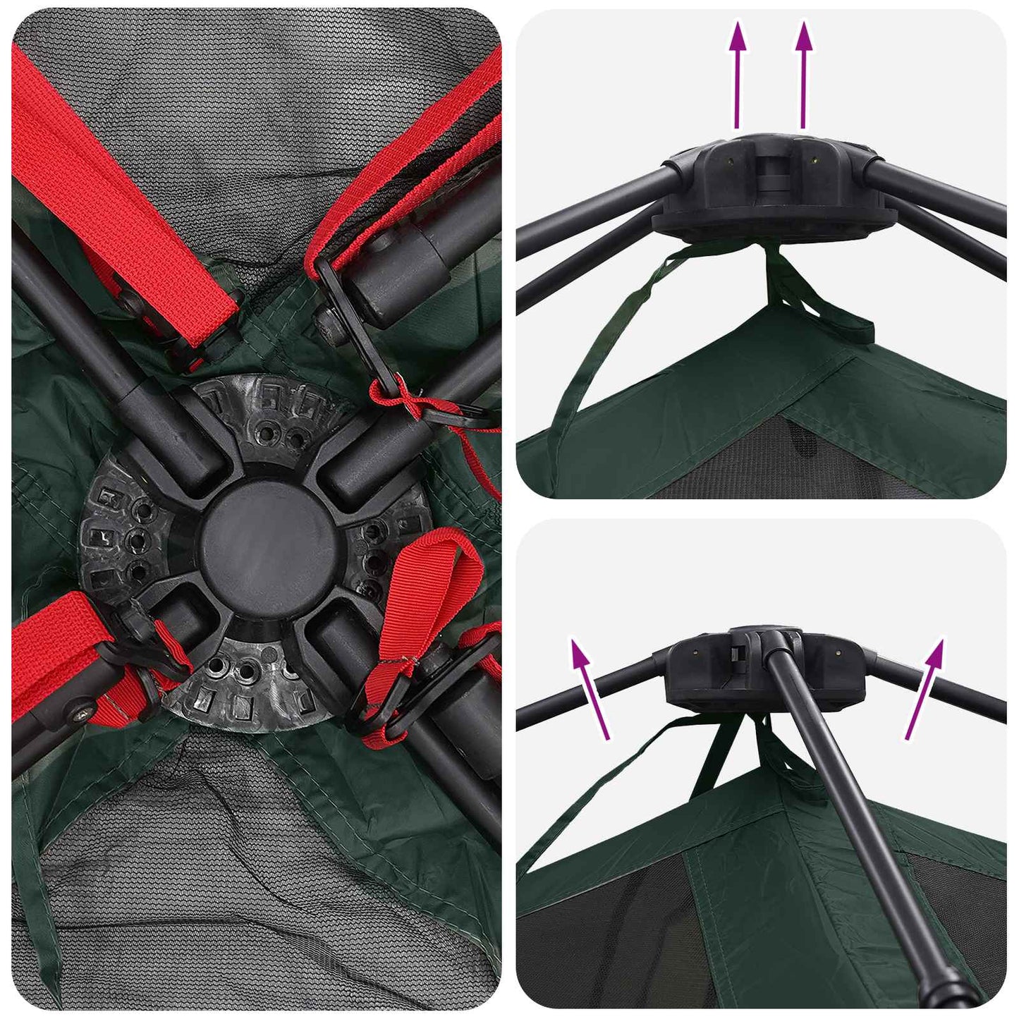 Sofort Zelt Olivegrün 305 x 275 x 190 cm Polyester und Stahl