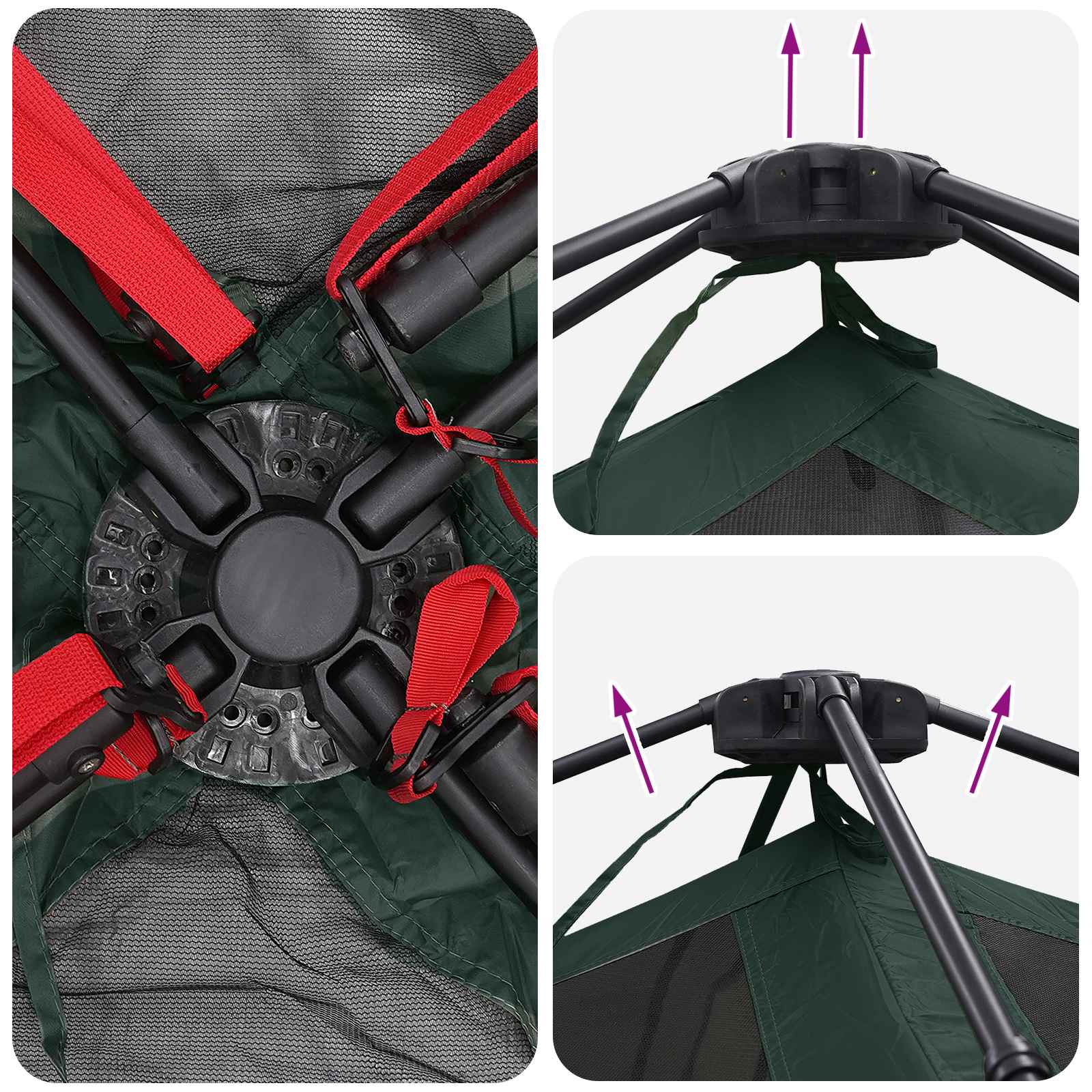 Sofort Zelt Olivegrün 305 x 275 x 190 cm Polyester und Stahl