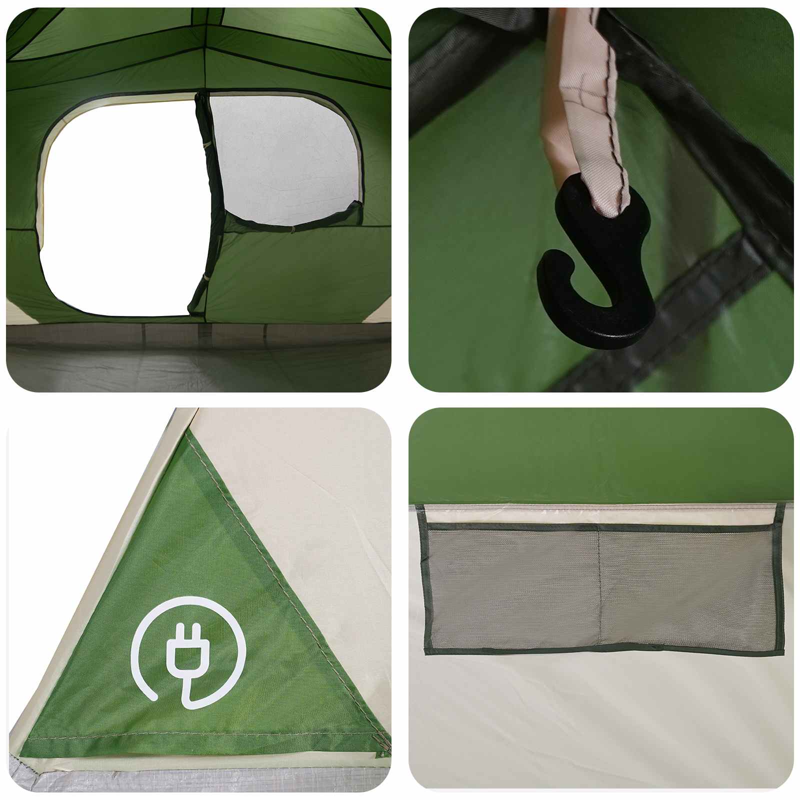 Sofort Zelt Grün 365 x 380 x 200 cm Polyester und Stahl