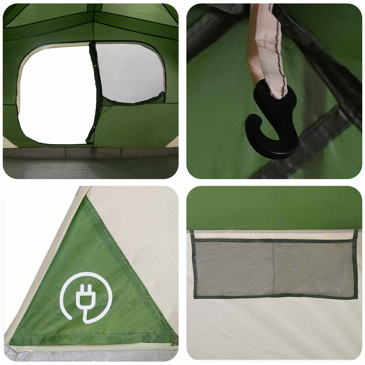 Sofort Zelt 8 Personen Grün Polyester und Stahl