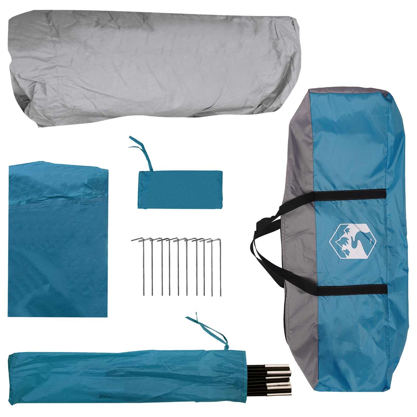 Sofort Zelt Blau 365 x 380 x 200 cm Polyester und Stahl