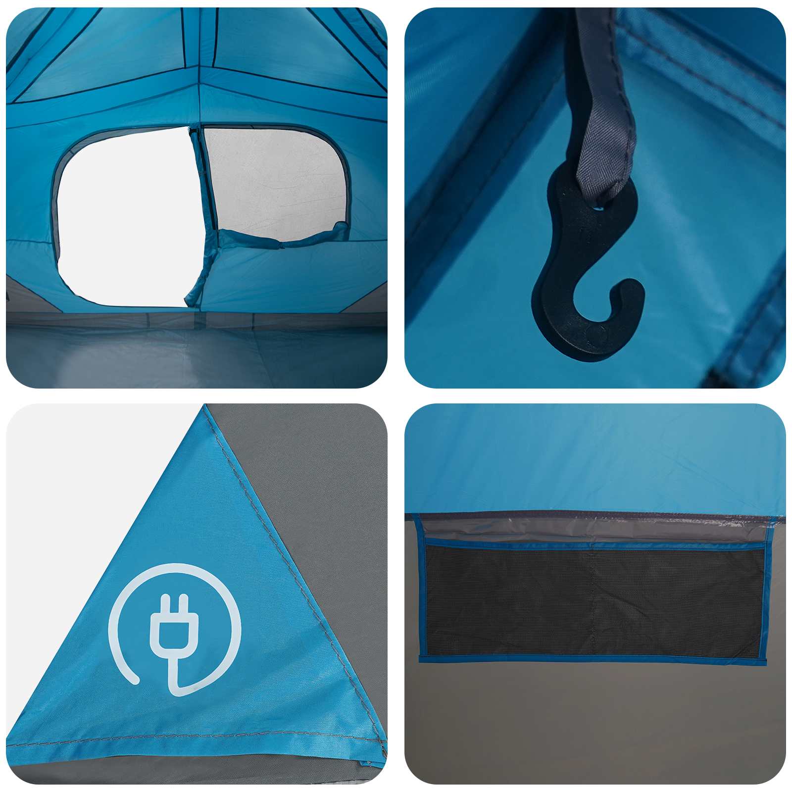Sofort Zelt Blau 365 x 380 x 200 cm Polyester und Stahl