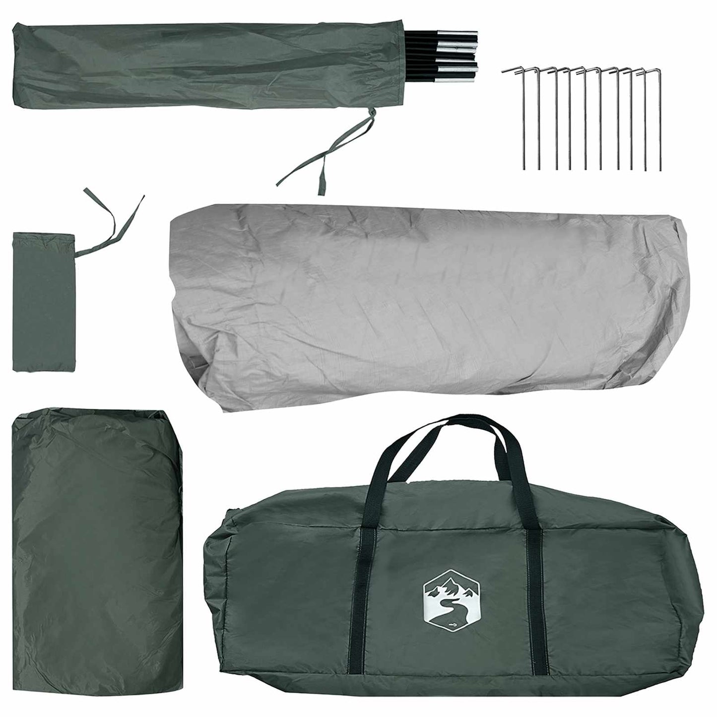Sofort Zelt Olivegrün 365 x 380 x 200 cm Polyester und Stahl
