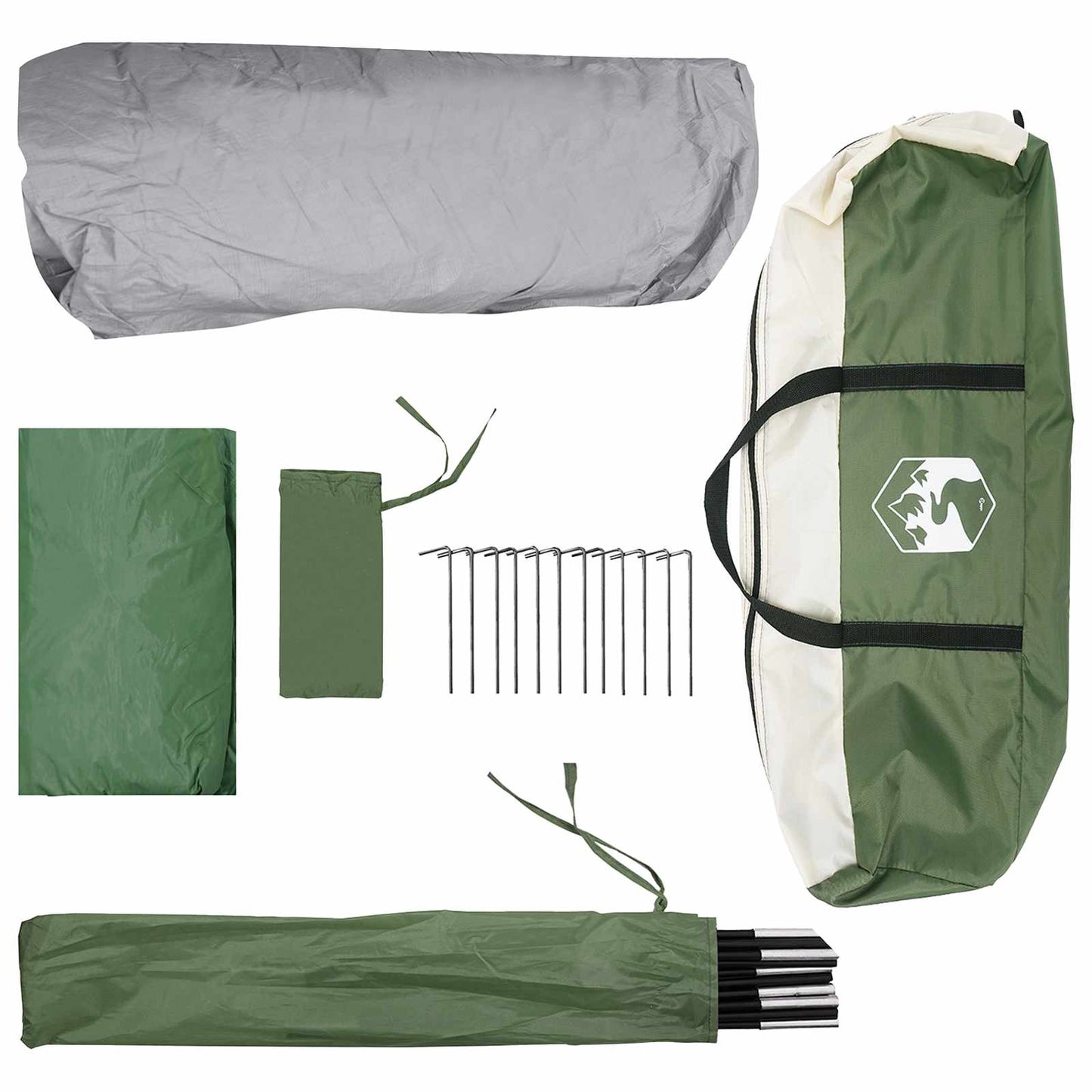 Sofort Zelt 10 Personen Grün Polyester und Stahl