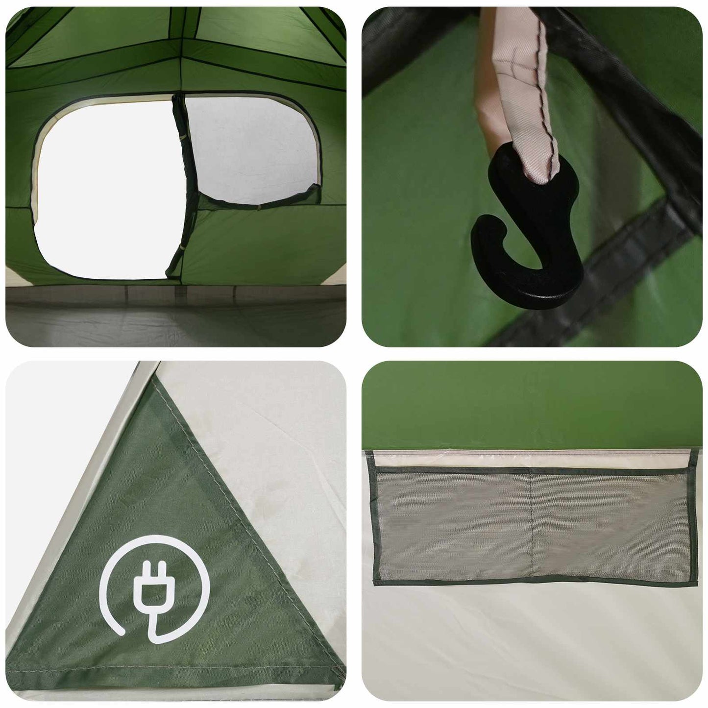 Sofort Zelt 10 Personen Grün Polyester und Stahl