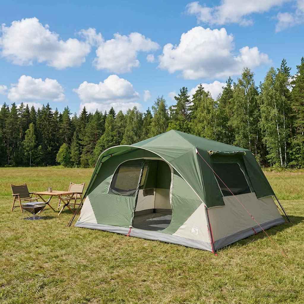 Sofort Zelt 10 Personen Grün Polyester und Stahl