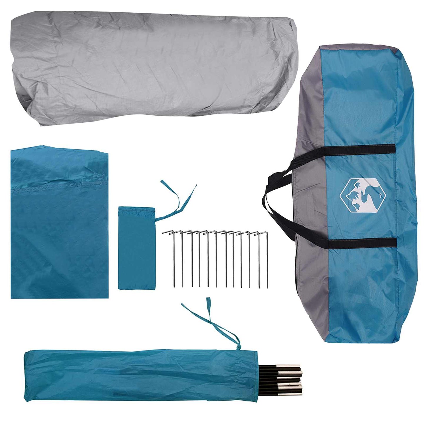 Sofort Zelt 10 Personen Blau Polyester und Stahl