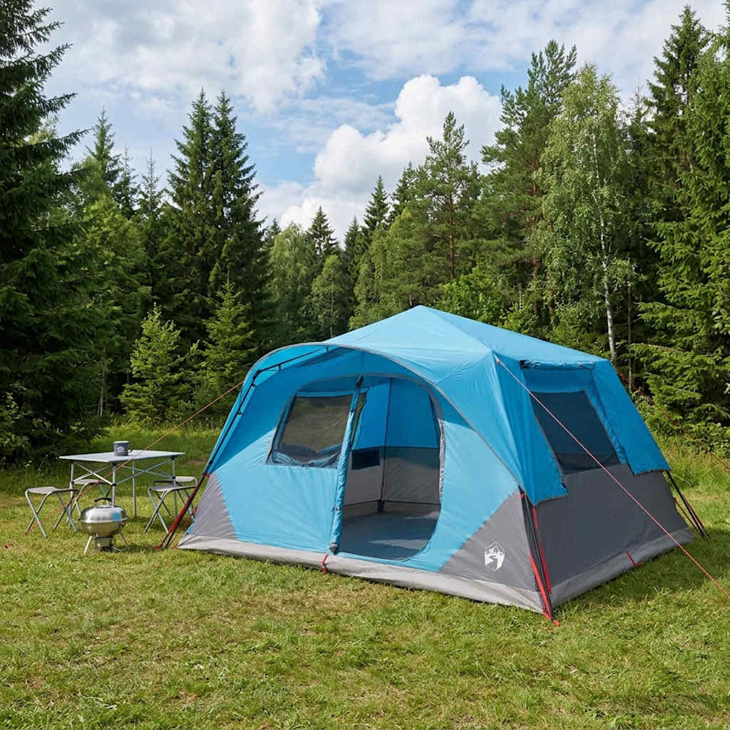 Sofort Zelt 10 Personen Blau Polyester und Stahl