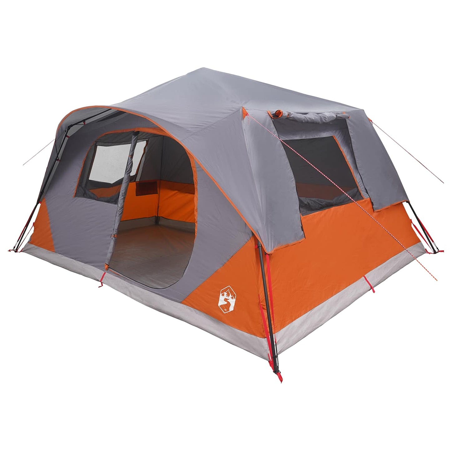 Sofort Zelt 10 Personen Grau und Orange Polyester und Stahl