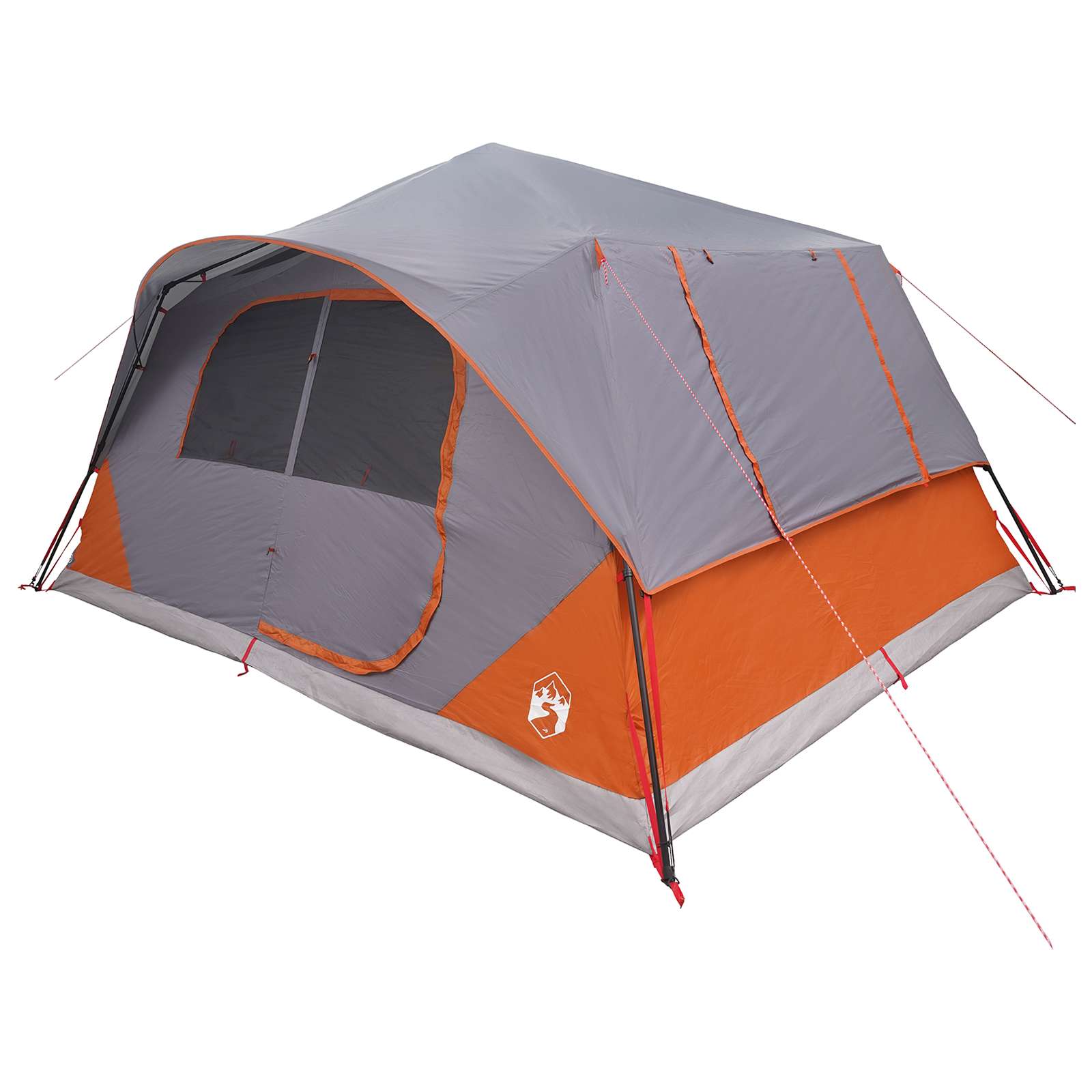 Sofort Zelt 10 Personen Grau und Orange Polyester und Stahl
