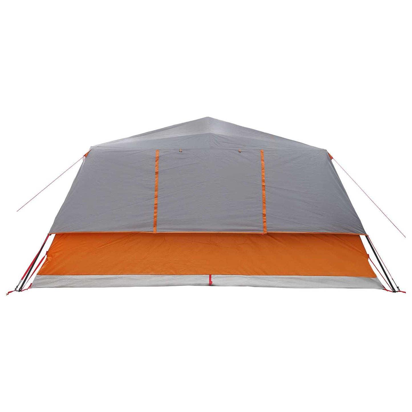 Sofort Zelt 10 Personen Grau und Orange Polyester und Stahl