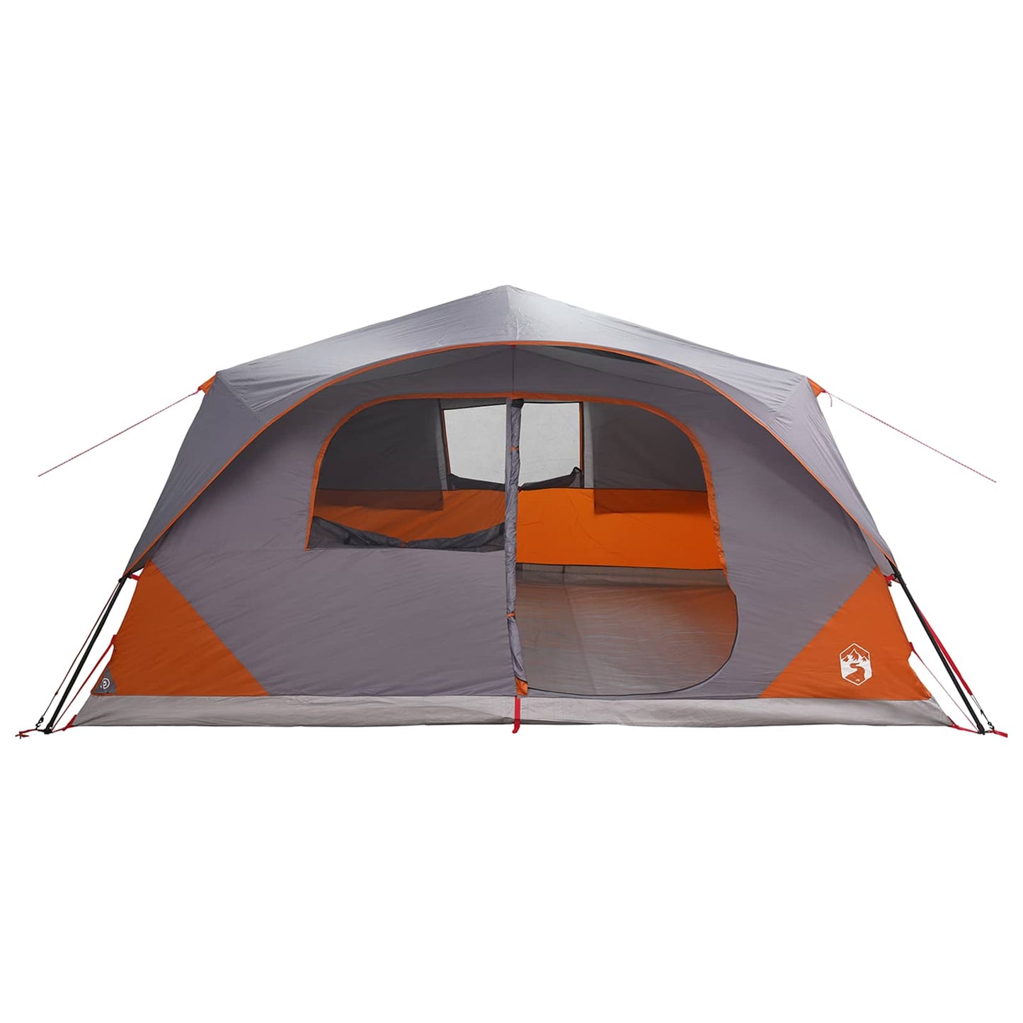 Sofort Zelt 10 Personen Grau und Orange Polyester und Stahl