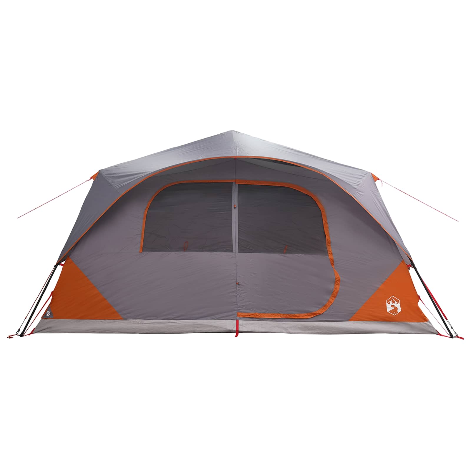 Sofort Zelt 10 Personen Grau und Orange Polyester und Stahl