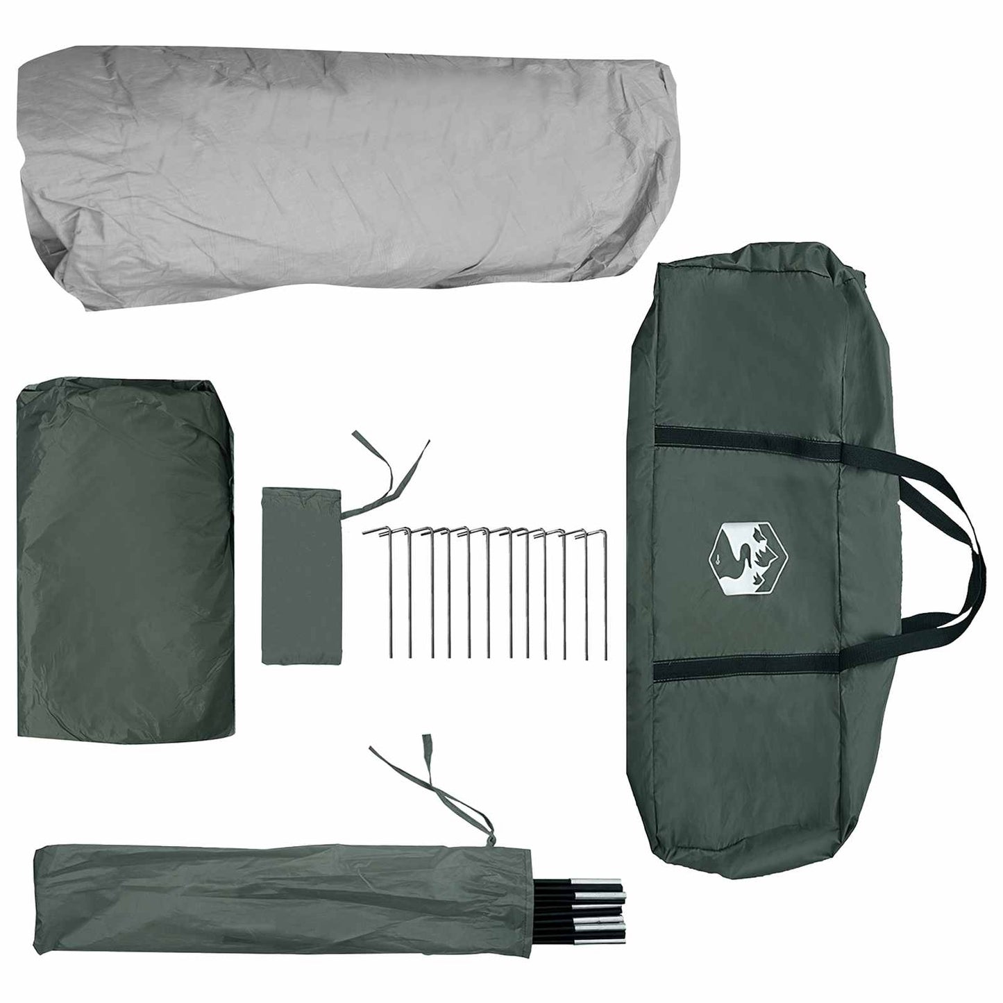 Sofort Zelt 10 Personen Olivegrün Polyester und Stahl