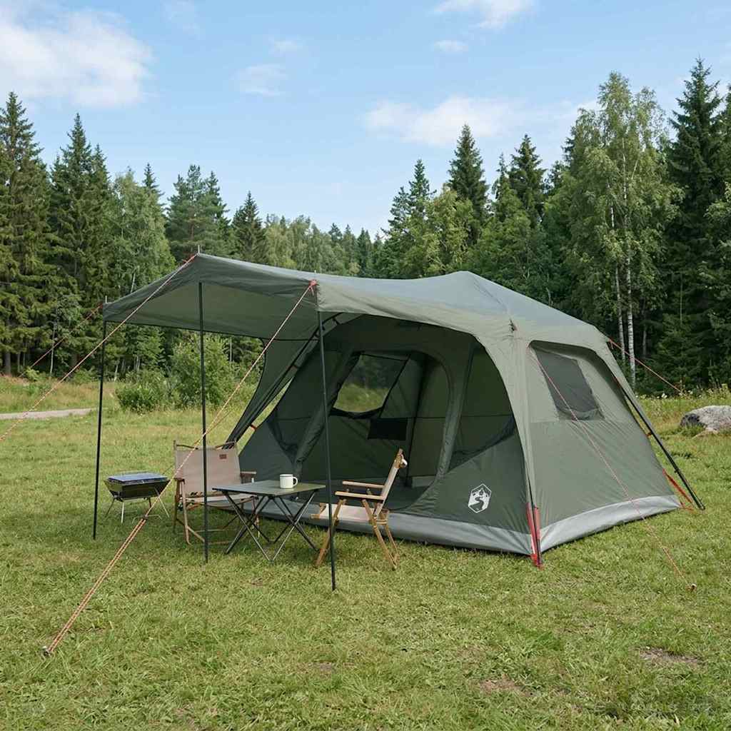 Familienzelt Olivegrün 305 x 275 x 190 cm Polyester und Stahl
