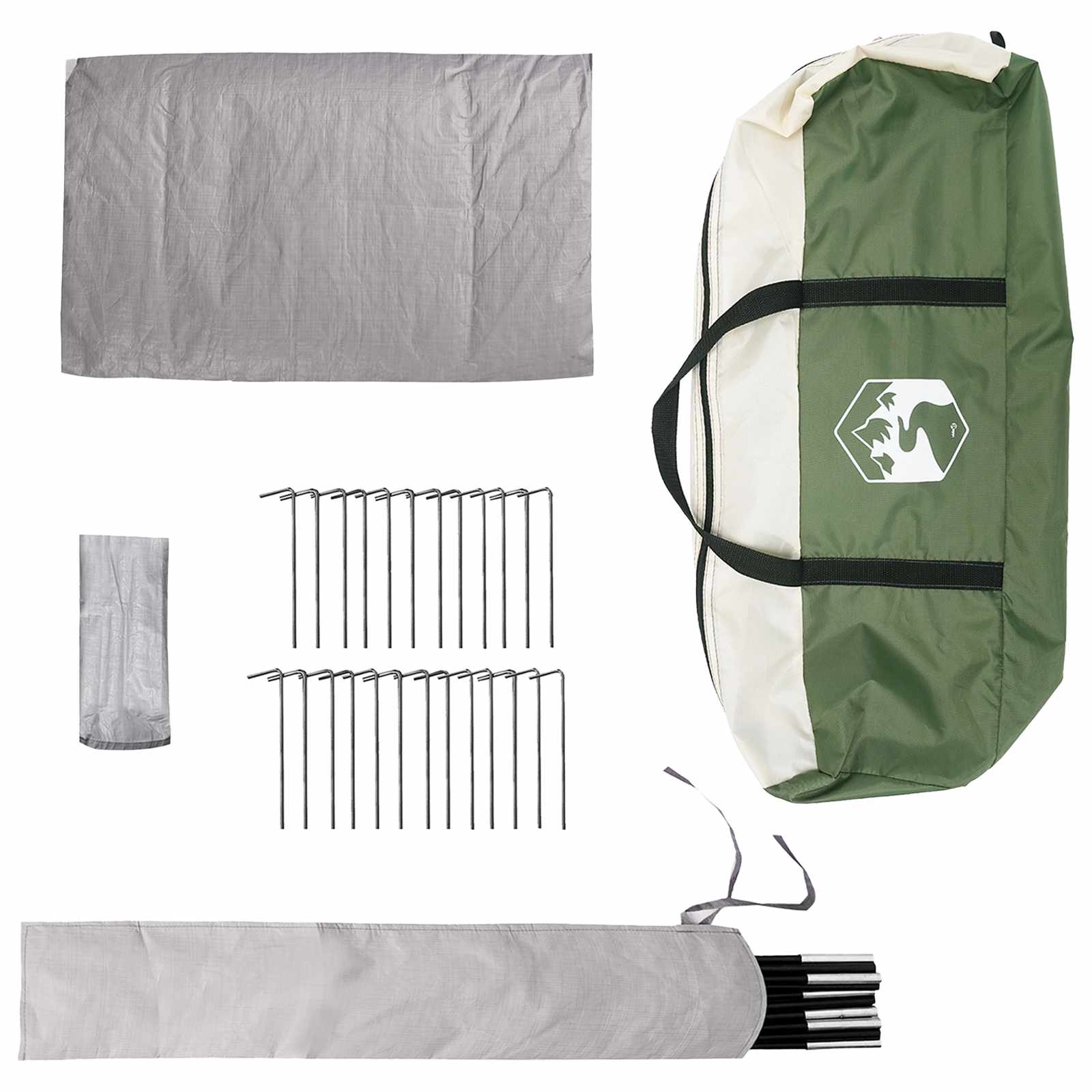 Tipi Zelt 18 Personen Grün Polyester und Stahl