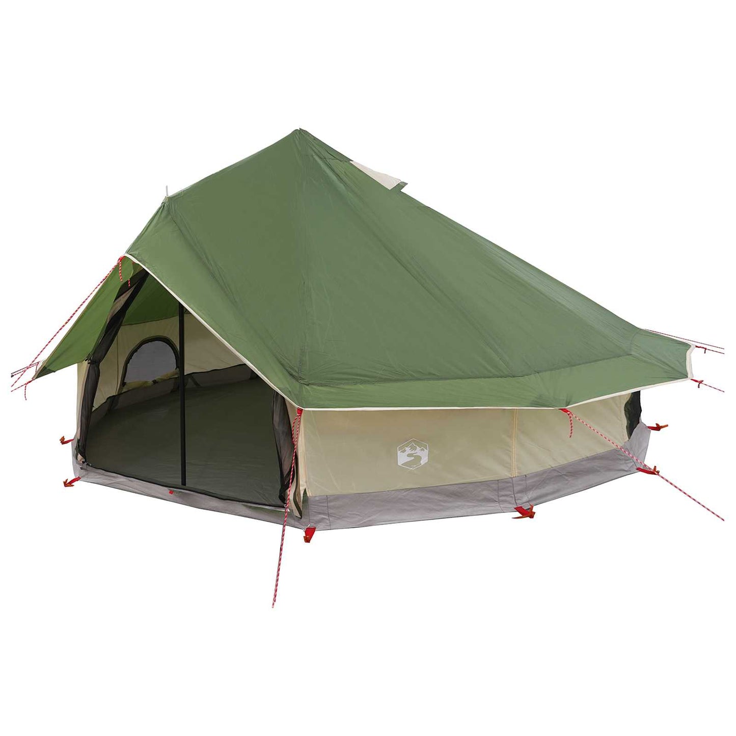 Tipi Zelt 18 Personen Grün Polyester und Stahl