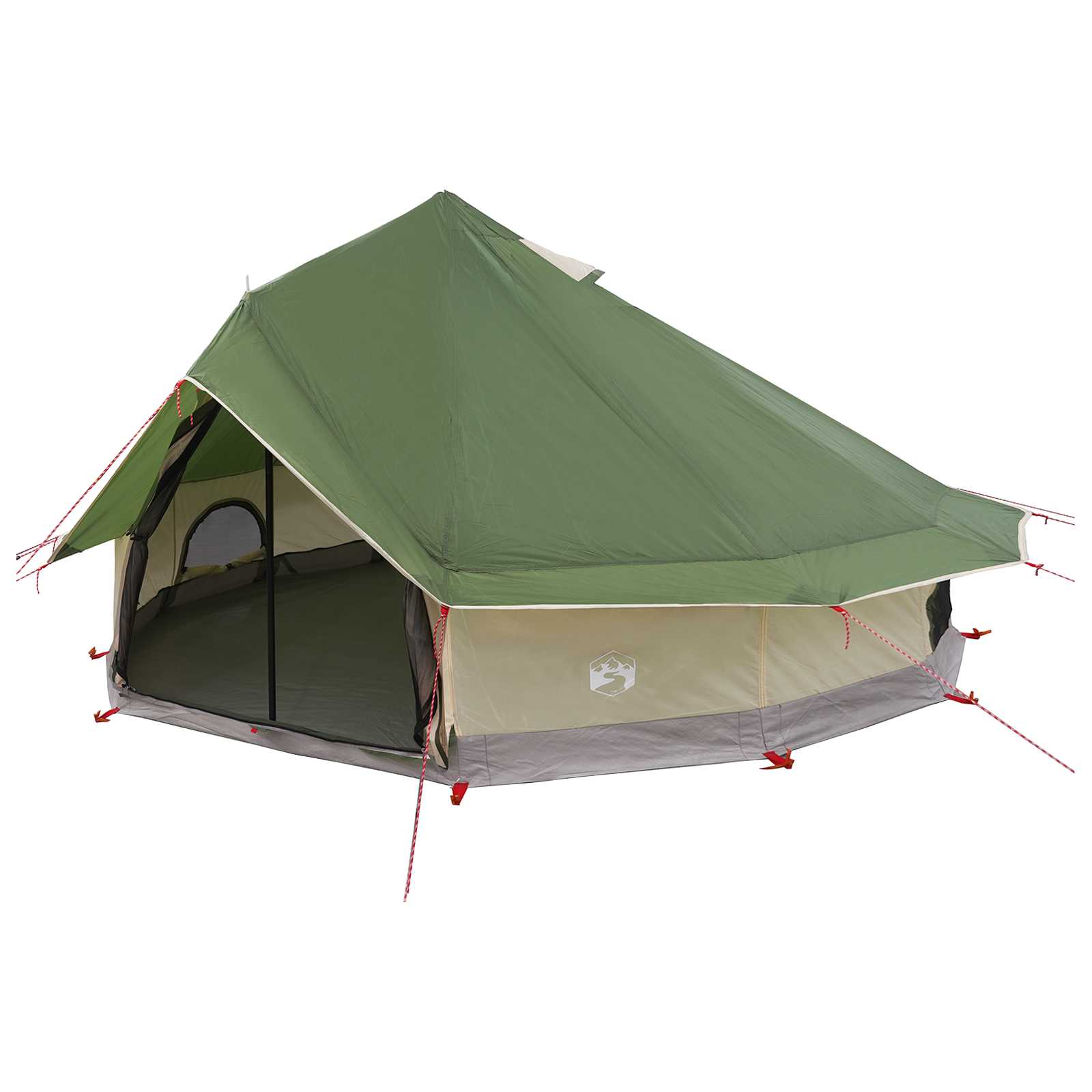 Tipi Zelt 18 Personen Grün Polyester und Stahl