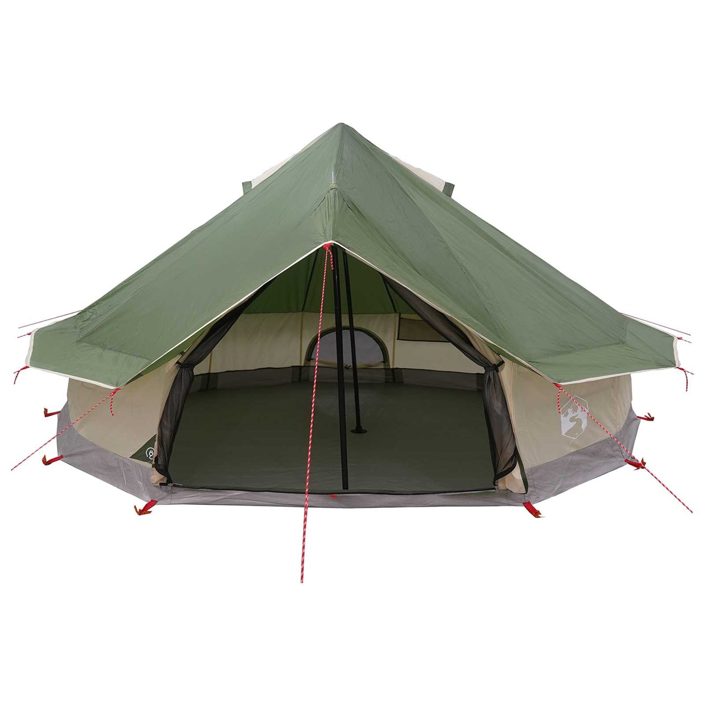 Tipi Zelt 18 Personen Grün Polyester und Stahl