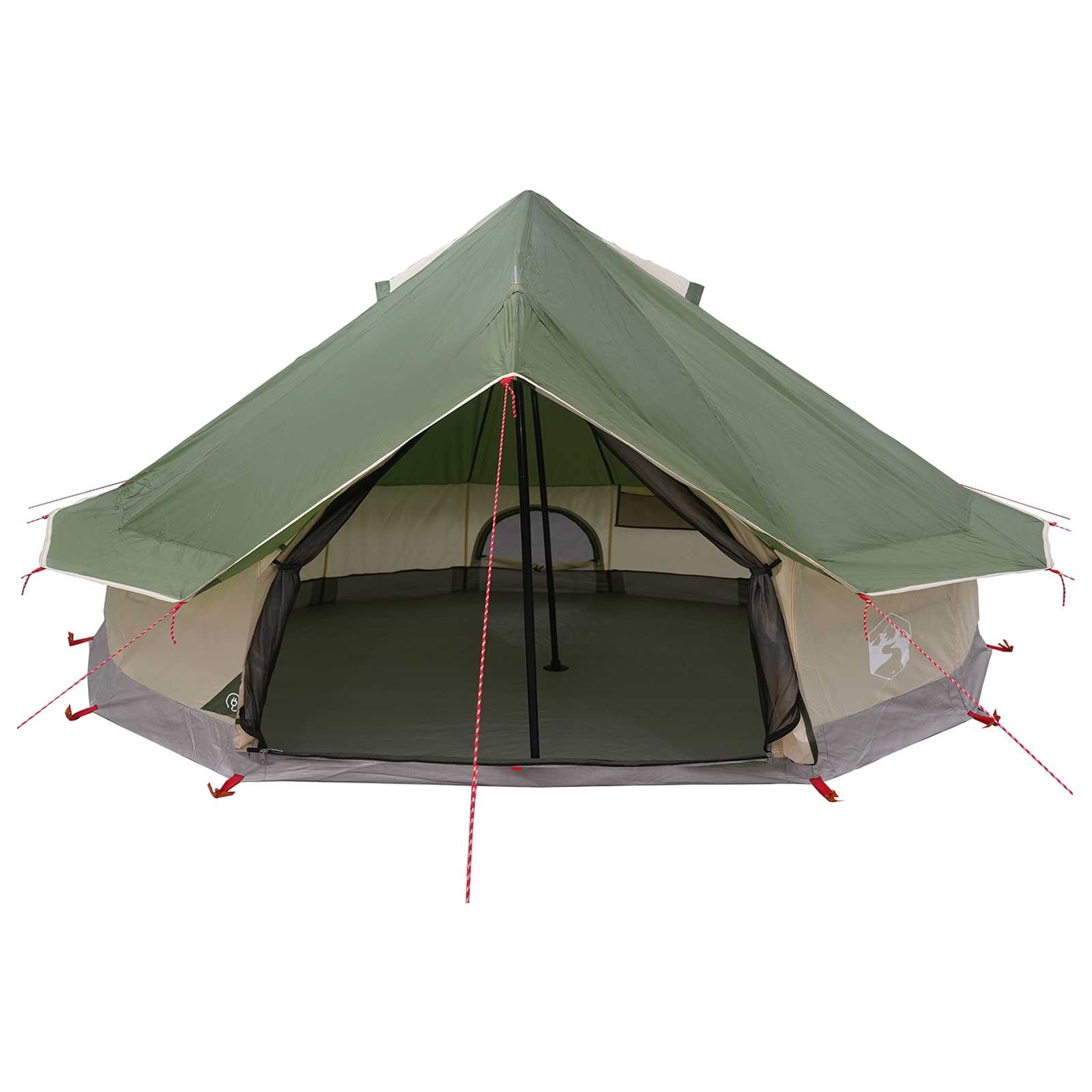Tipi Zelt 18 Personen Grün Polyester und Stahl