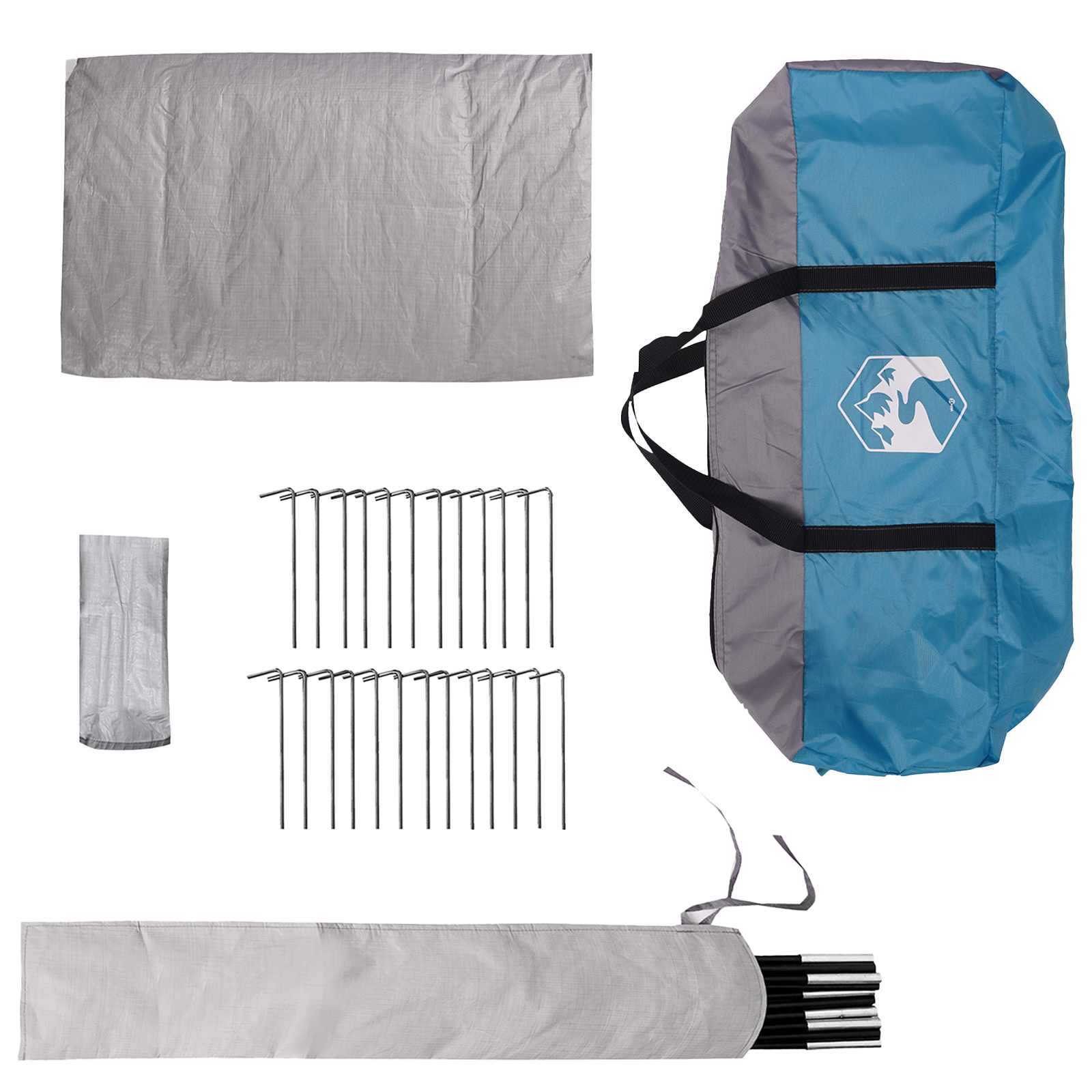 Tipi Zelt 18 Personen Blau Polyester und Stahl