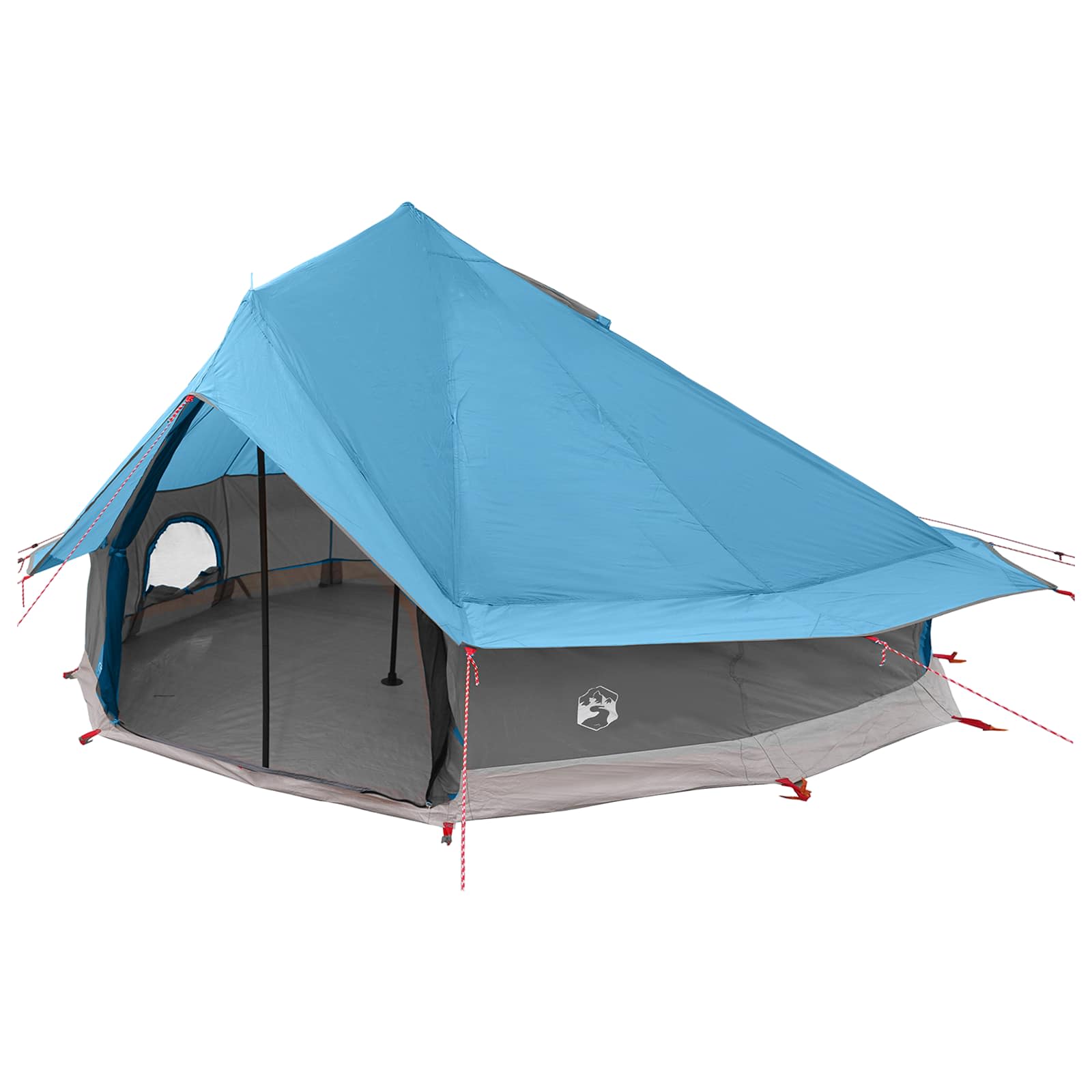 Tipi Zelt 18 Personen Blau Polyester und Stahl