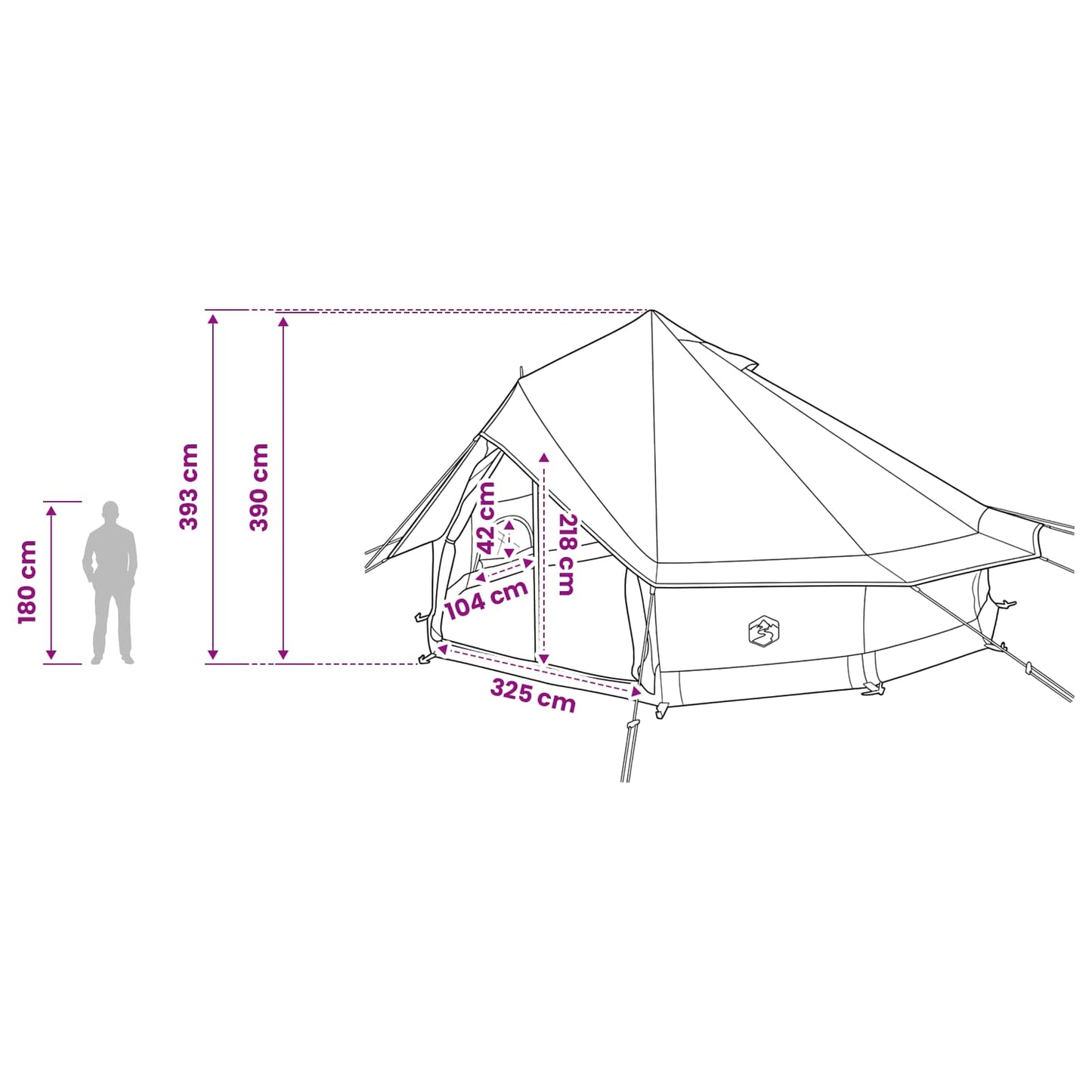 Tipi Zelt 18 Personen Blau Polyester und Stahl