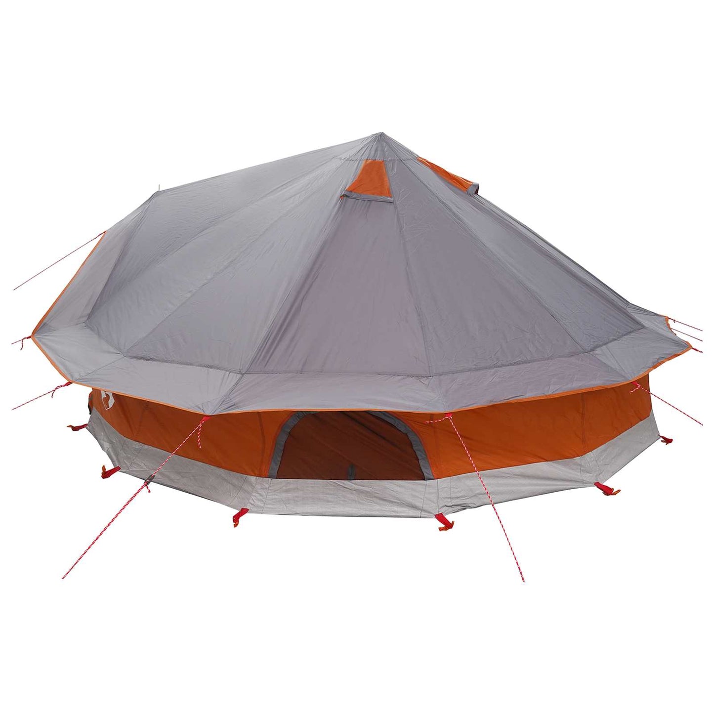 Tipi Zelt 18 Personen Grau und Orange Polyester und Stahl