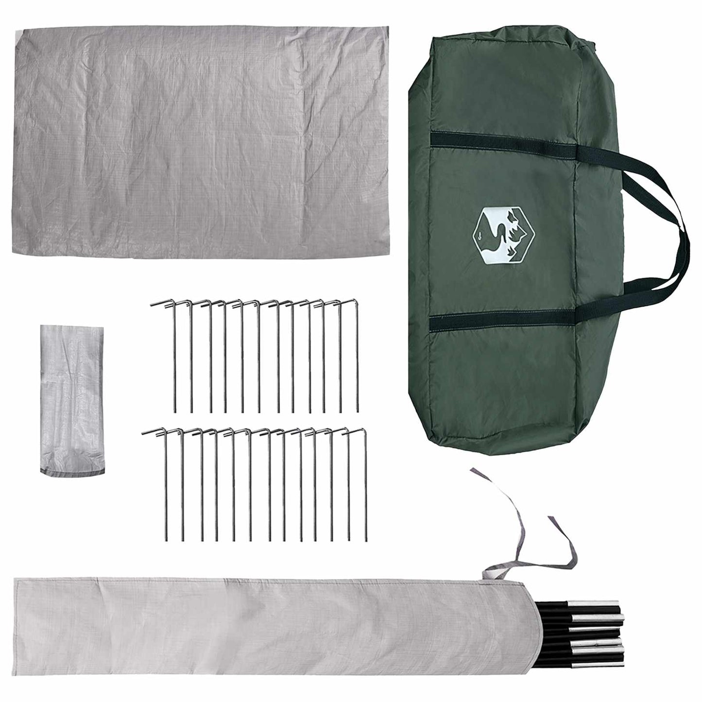 Tipi Zelt 18 Personen Olivegrün Polyester und Stahl