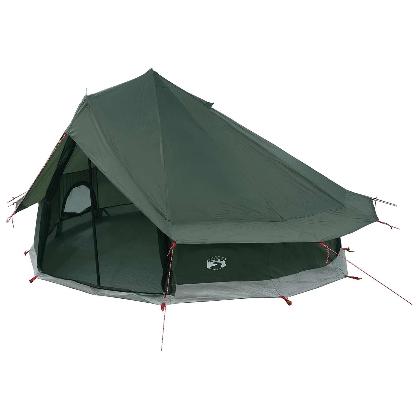 Tipi Zelt 18 Personen Olivegrün Polyester und Stahl