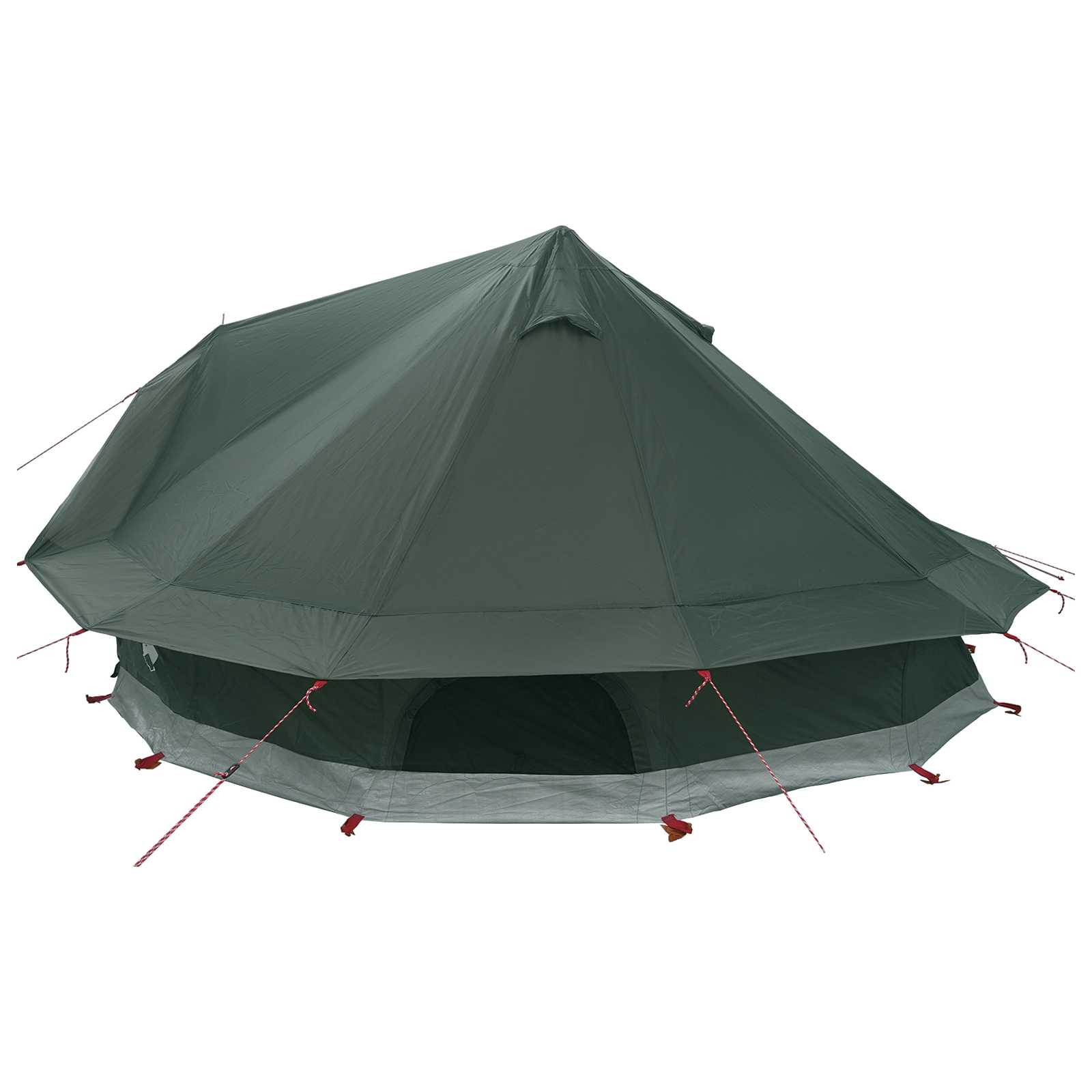 Tipi Zelt 18 Personen Olivegrün Polyester und Stahl