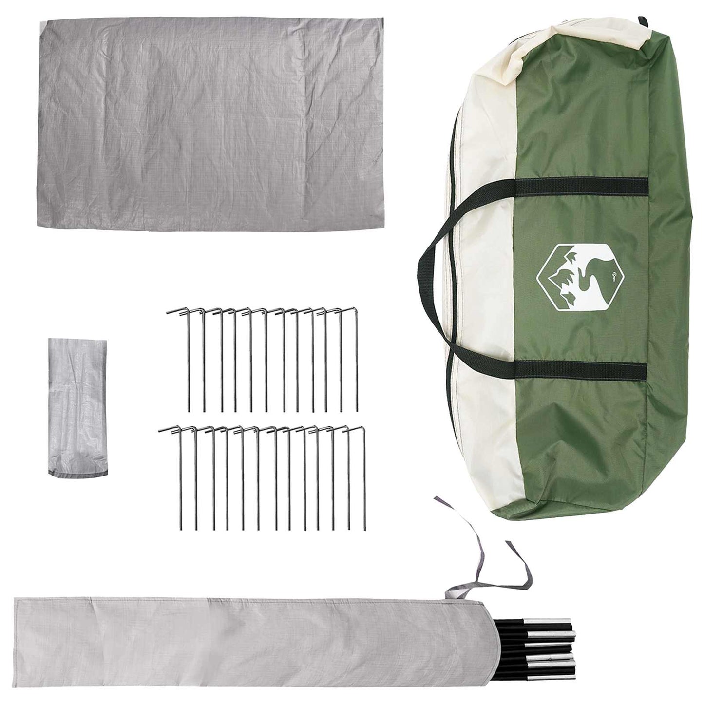 Tipi Zelt 20 Personen Grün Polyester und Stahl