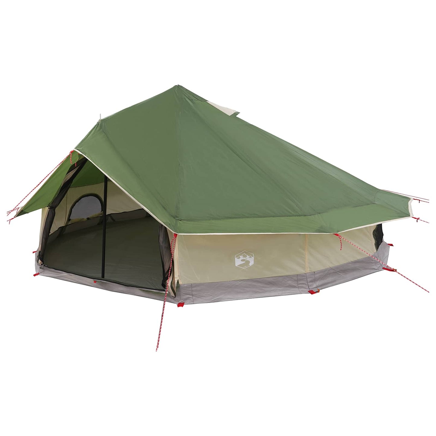 Tipi Zelt 20 Personen Grün Polyester und Stahl