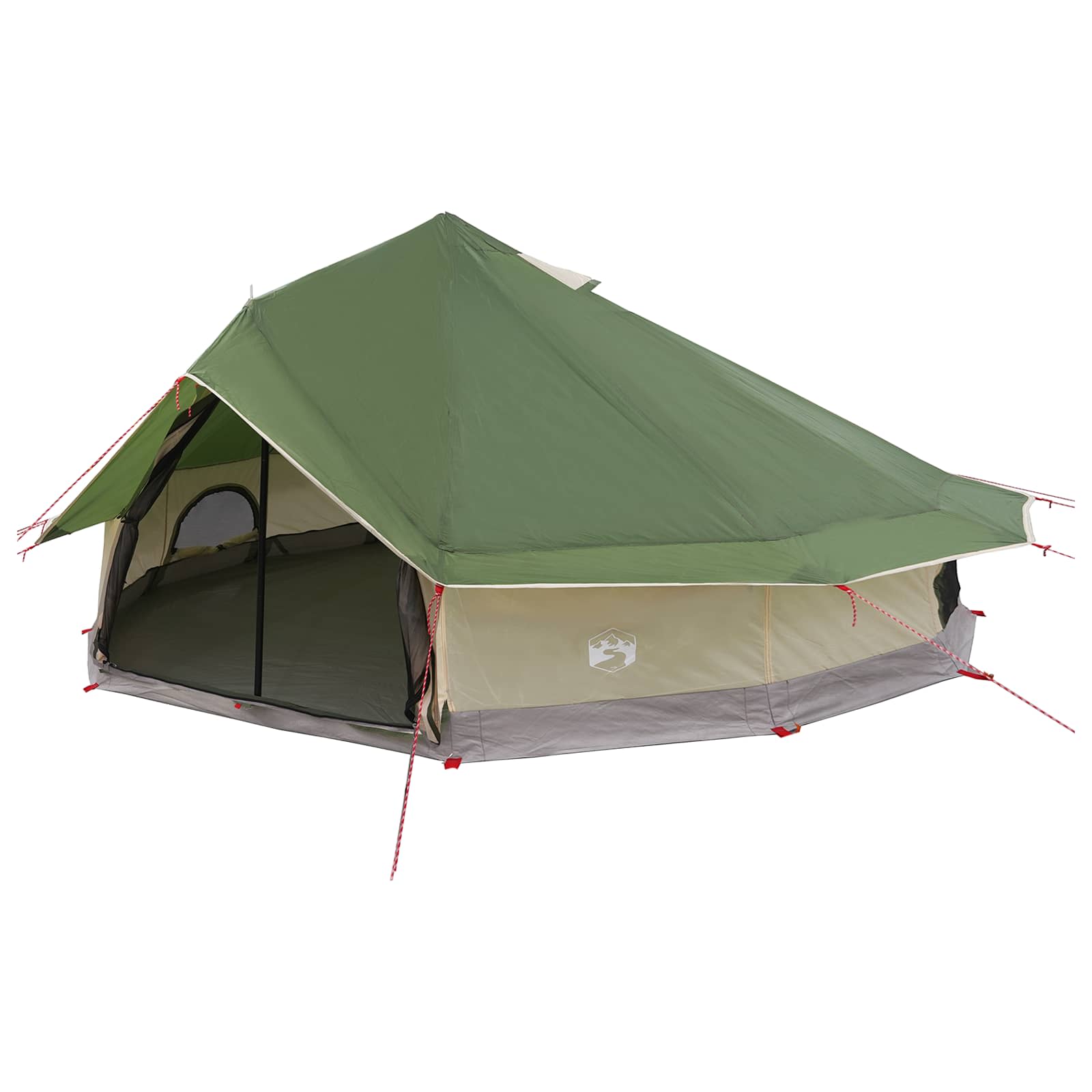 Tipi Zelt 20 Personen Grün Polyester und Stahl