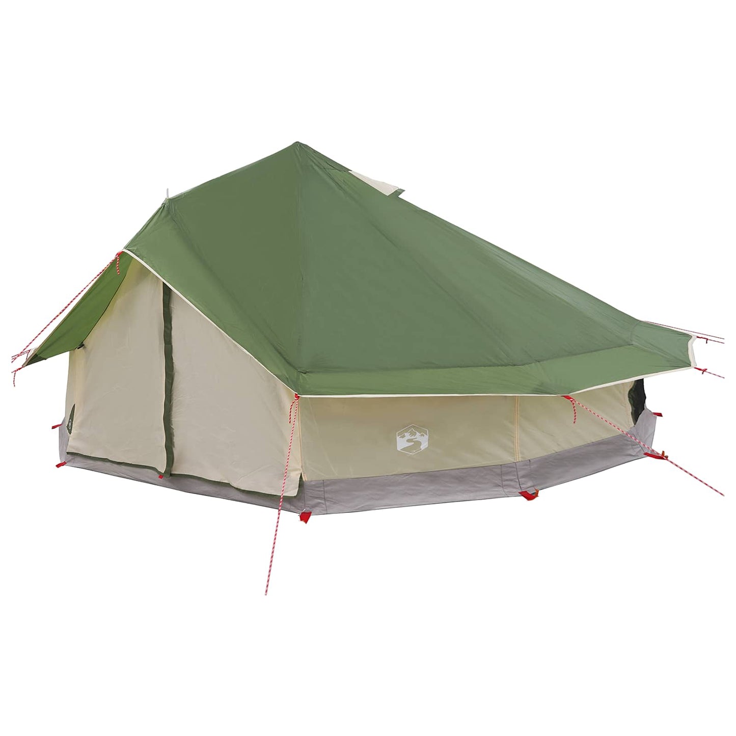 Tipi Zelt 20 Personen Grün Polyester und Stahl