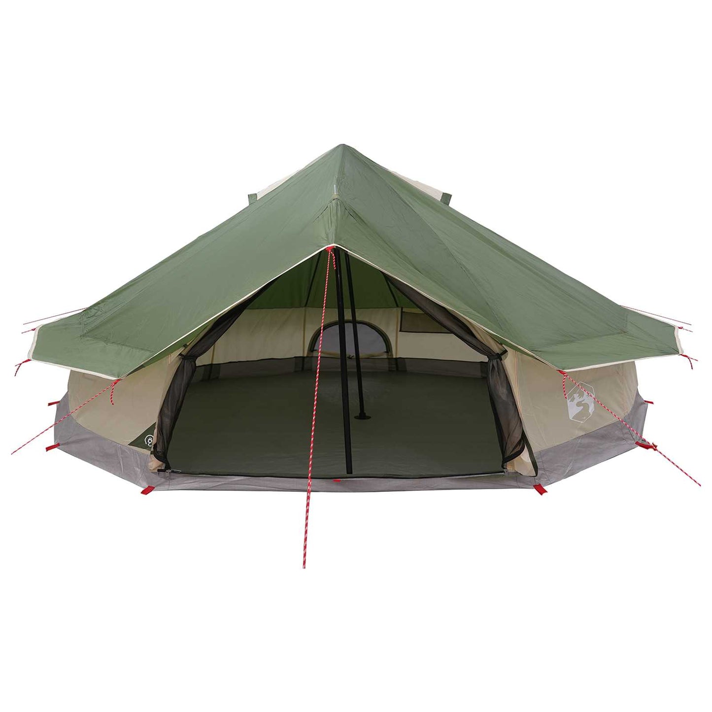 Tipi Zelt 20 Personen Grün Polyester und Stahl