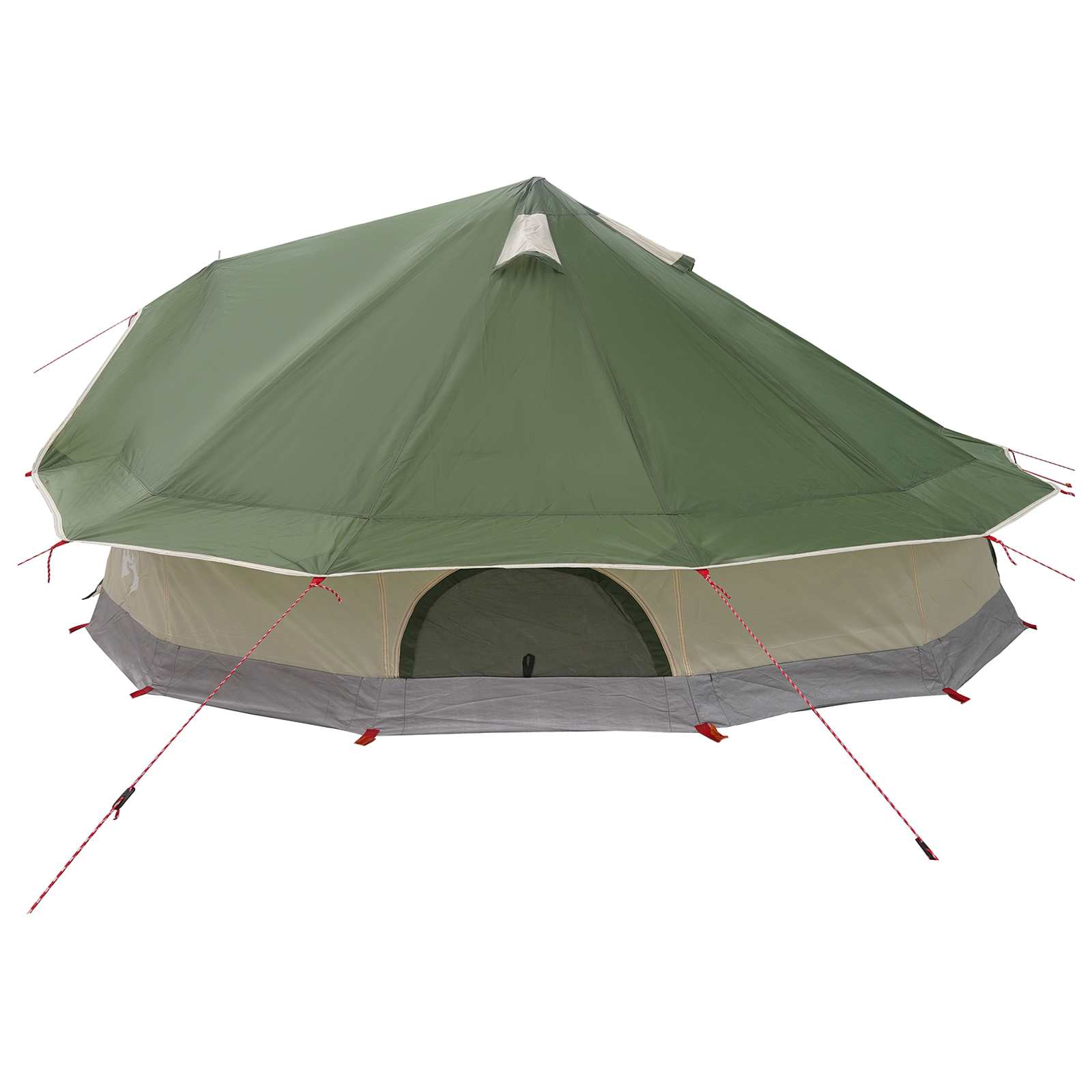 Tipi Zelt 20 Personen Grün Polyester und Stahl
