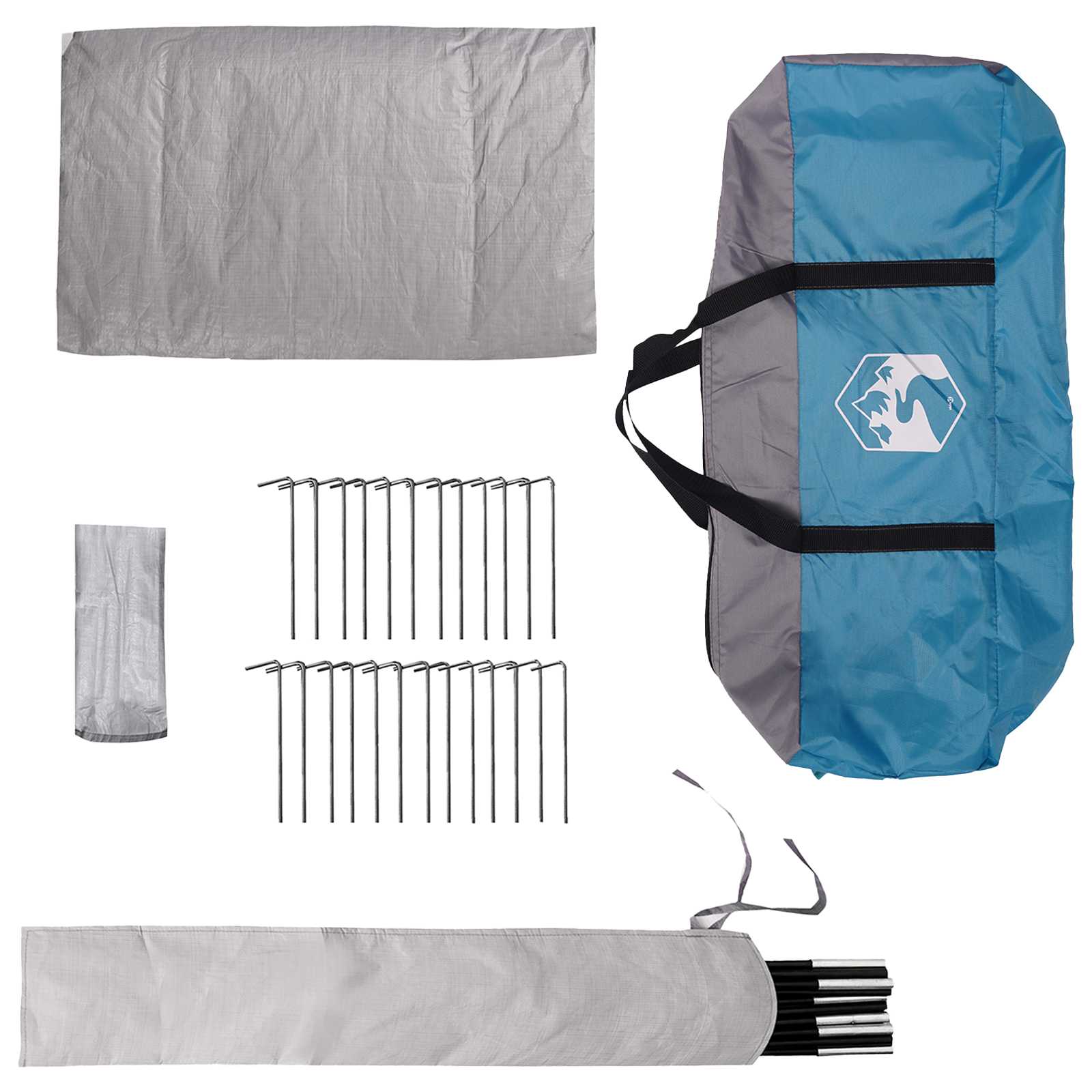 Tipi Zelt 20 Personen Blau Polyester und Stahl