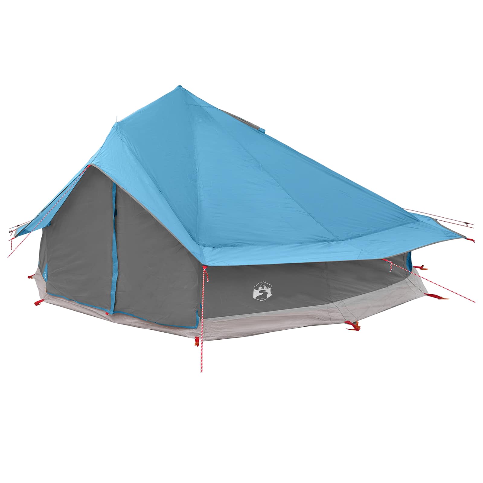 Tipi Zelt 20 Personen Blau Polyester und Stahl