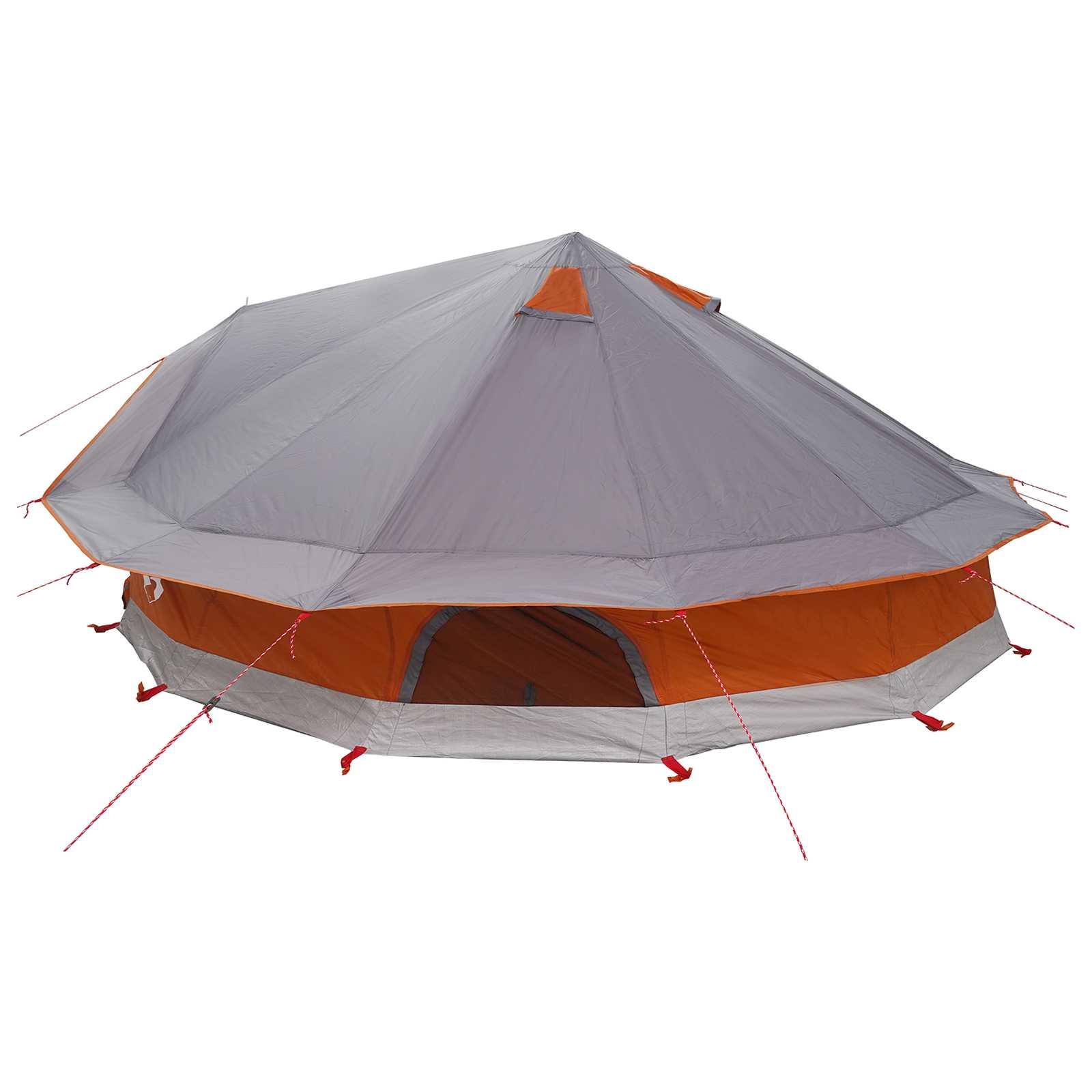 Tipi Zelt 20 Personen Grau und Orange Polyester und Stahl