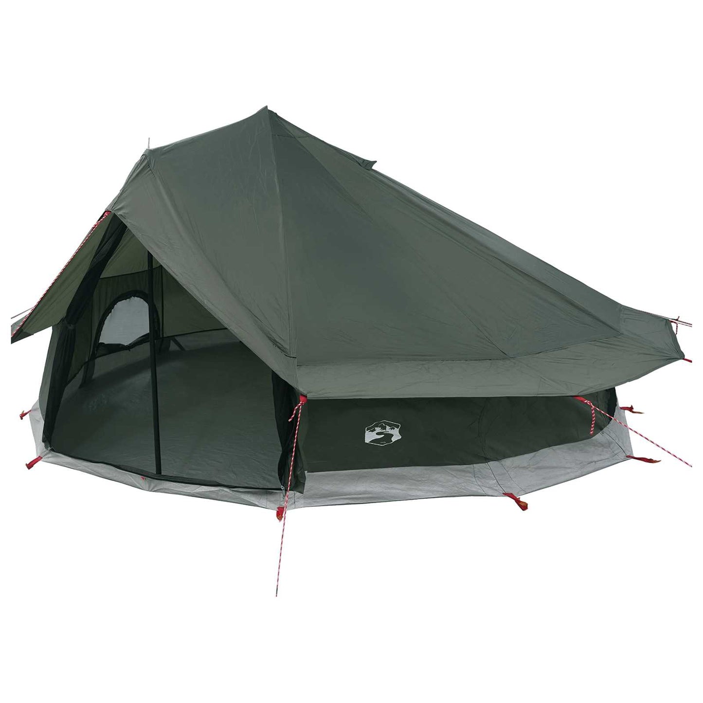 Tipi Zelt 20 Personen Olivegrün Polyester und Stahl