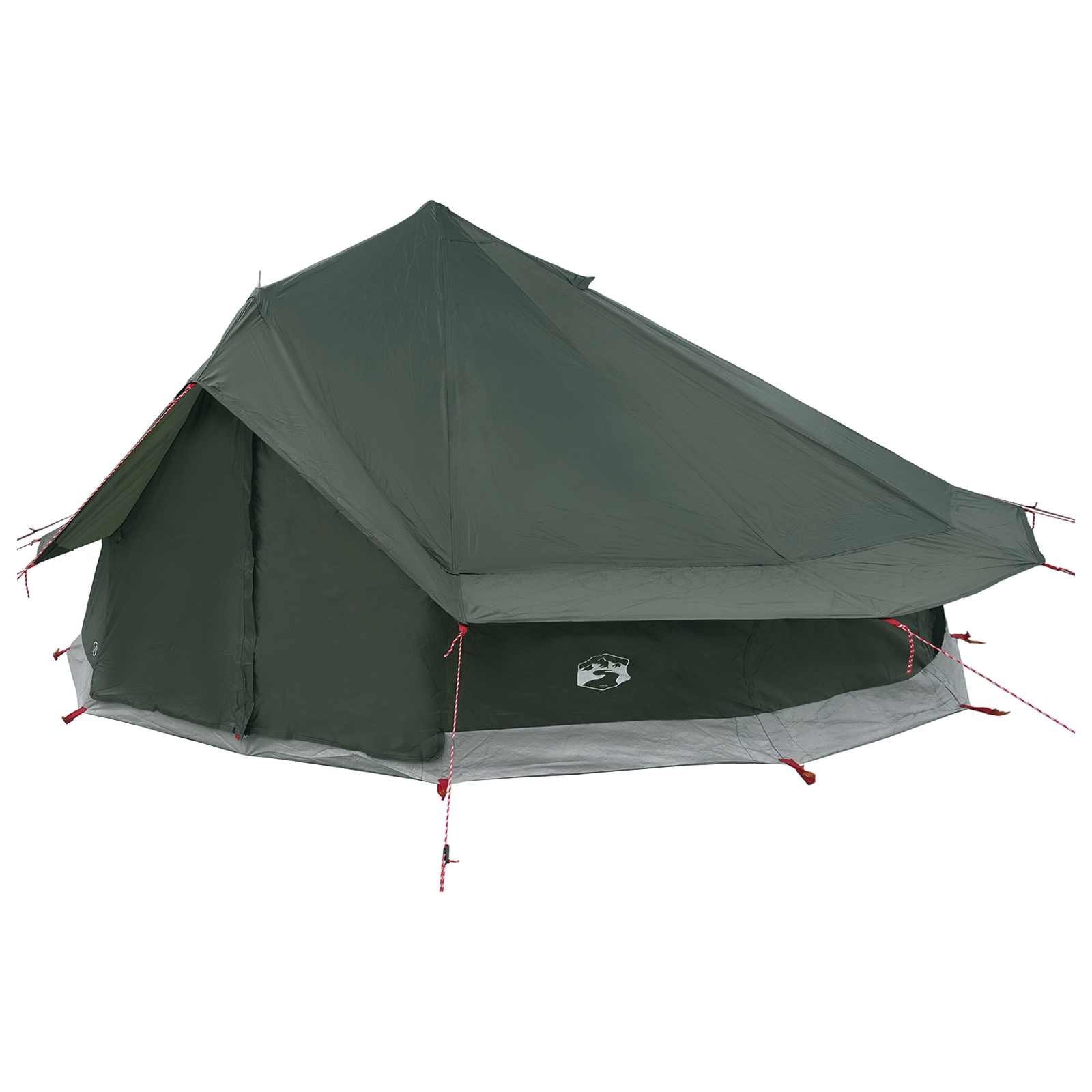 Tipi Zelt 20 Personen Olivegrün Polyester und Stahl