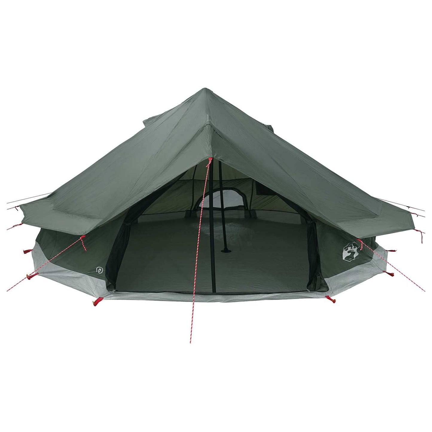 Tipi Zelt 20 Personen Olivegrün Polyester und Stahl
