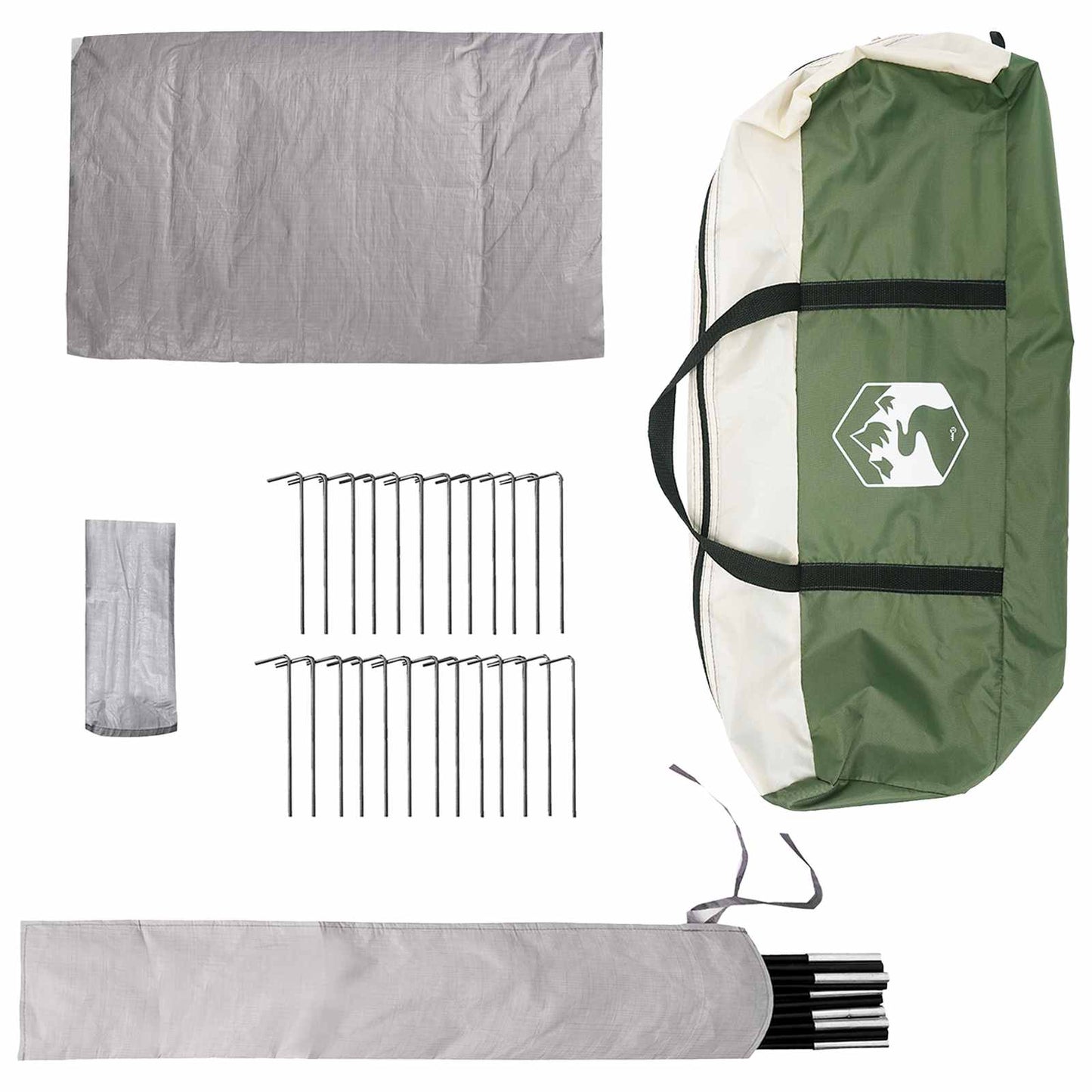 Tipi Zelt 4 Personen Grün Polyester und Stahl