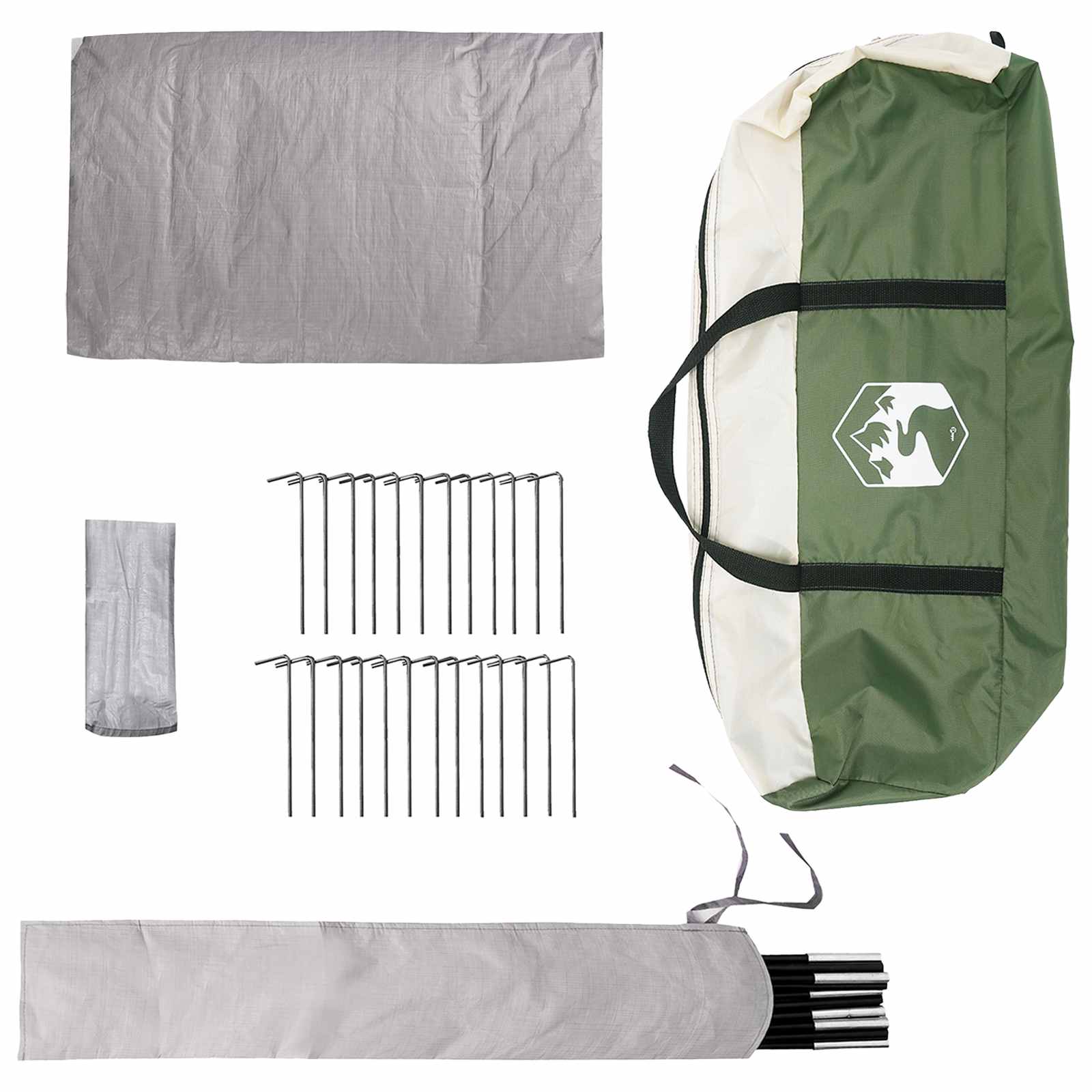 Tipi Zelt 4 Personen Grün Polyester und Stahl