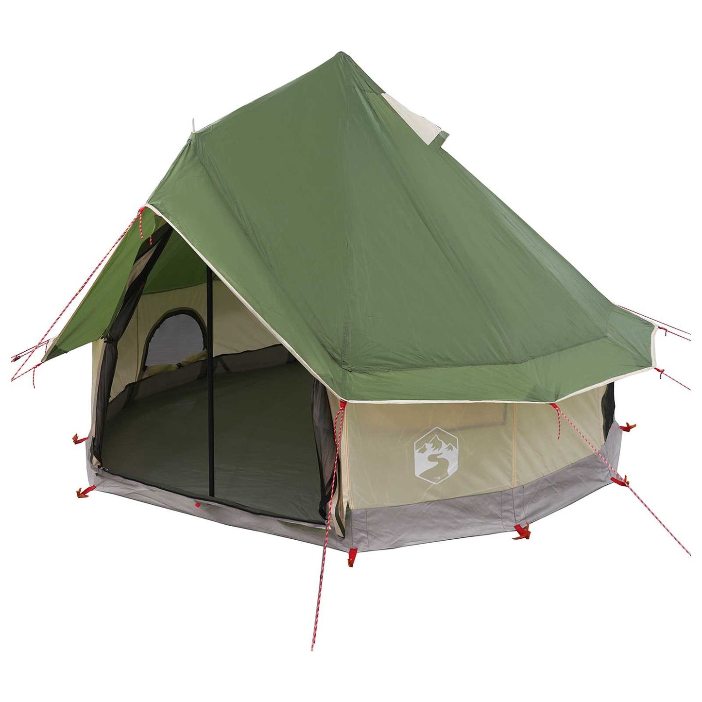 Tipi Zelt 4 Personen Grün Polyester und Stahl