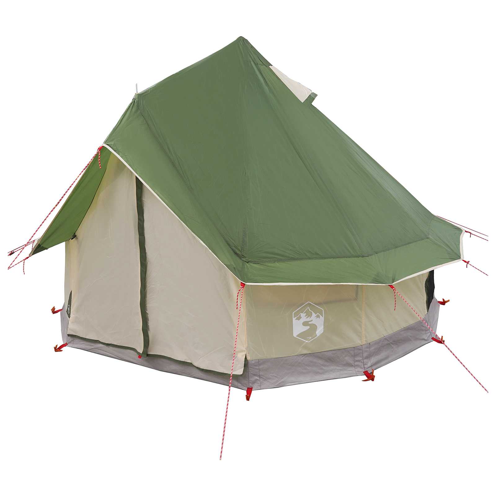 Tipi Zelt 4 Personen Grün Polyester und Stahl
