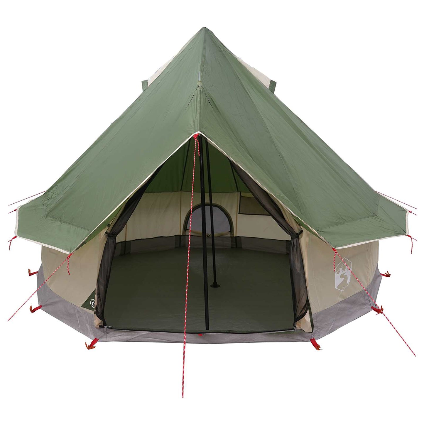 Tipi Zelt 4 Personen Grün Polyester und Stahl