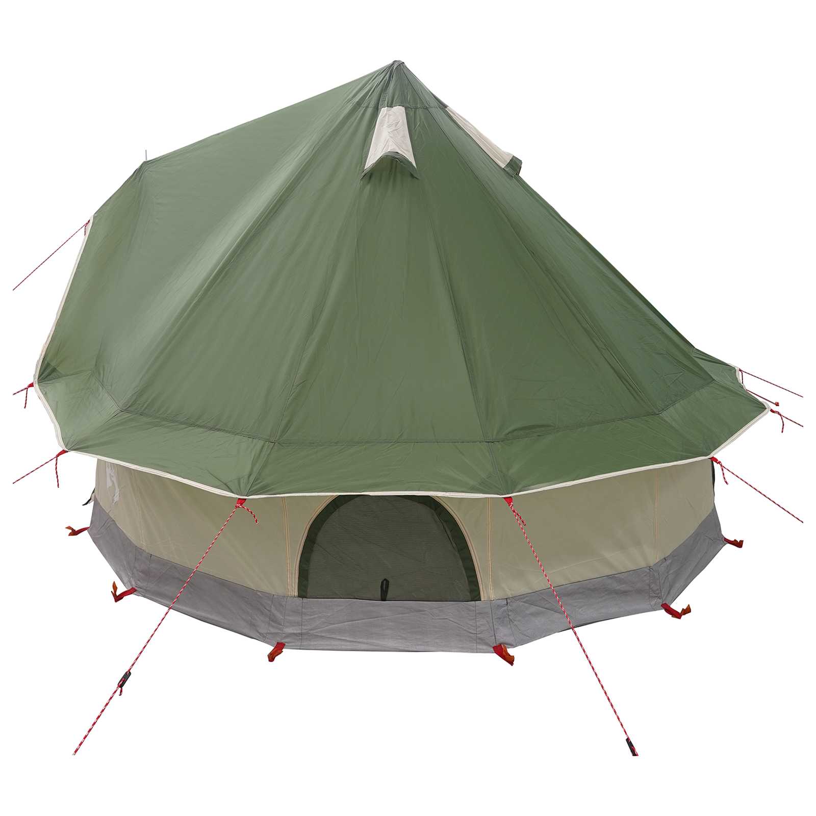 Tipi Zelt 4 Personen Grün Polyester und Stahl