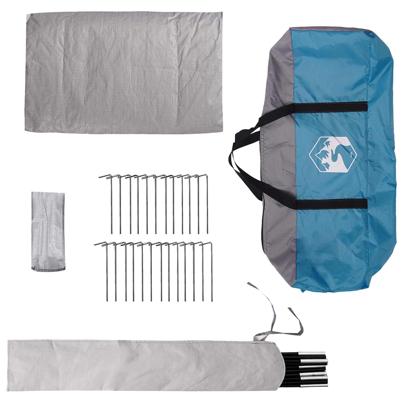 Tipi Zelt 4 Personen Blau Polyester und Stahl